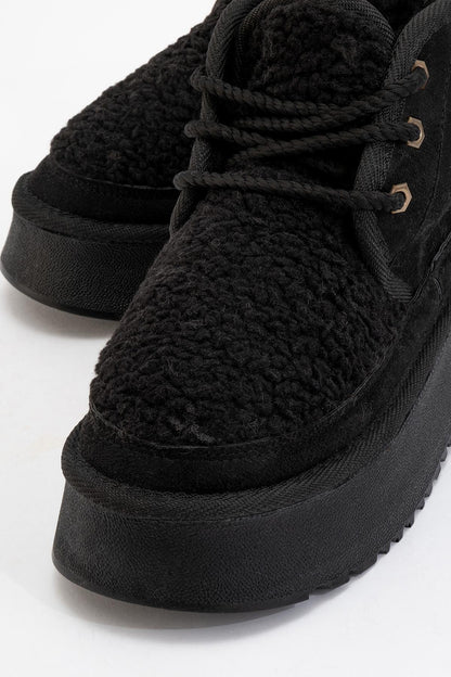 Tyson - Botín Negro con Cordones (Mujer)