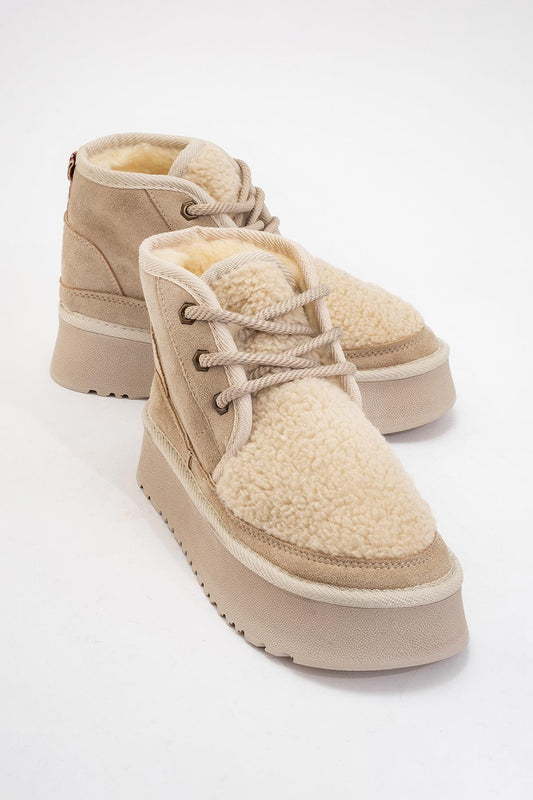 Tyson - Bota con cordones beige (Mujer)