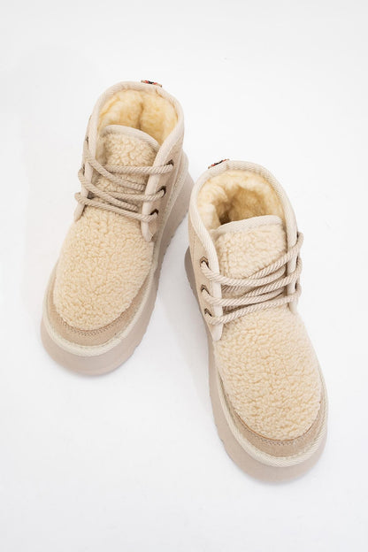 Tyson - Bota con cordones beige (Mujer)