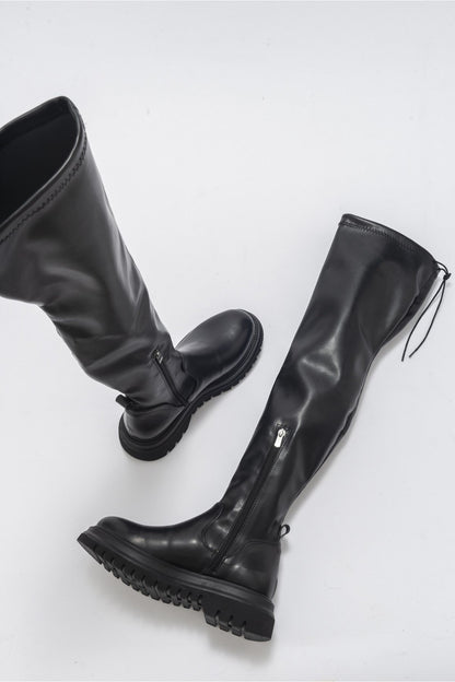 Chip - Bota alta por encima de la rodilla negra (Mujer)