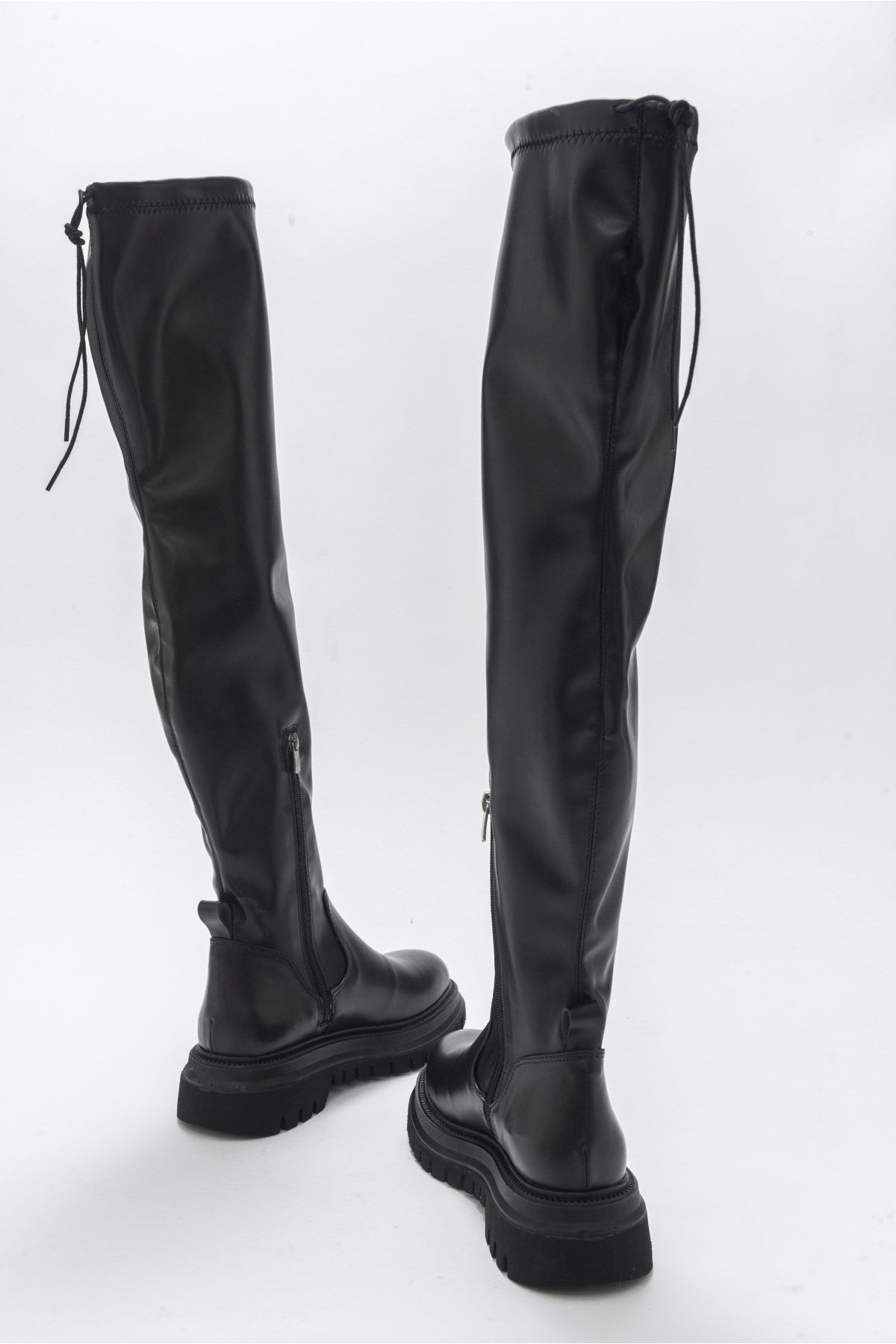 Chip - Bota alta por encima de la rodilla negra (Mujer)