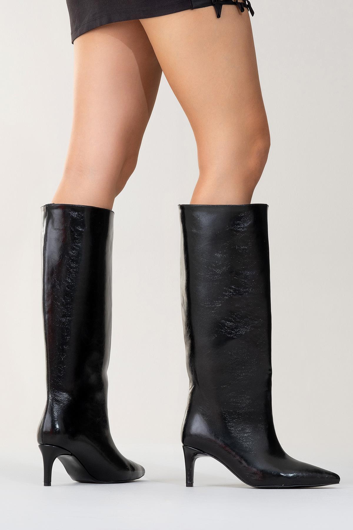 Bota alta hasta la rodilla Camila negra (mujer)