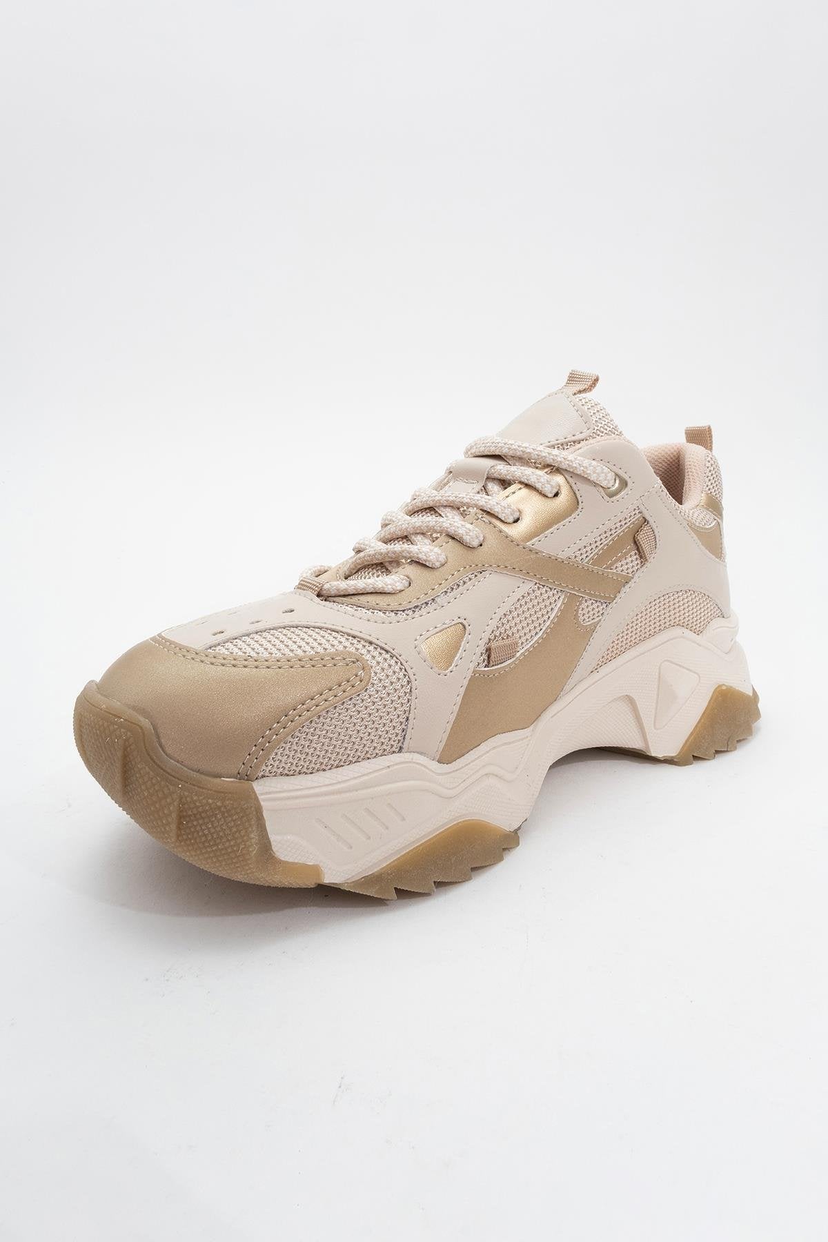 Lecce - Zapatillas de suela gruesa beige dorado (Mujer)