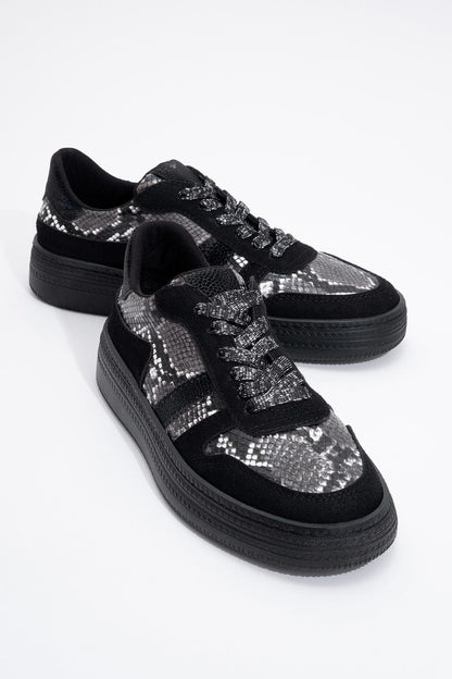 Rexie - Zapatillas negras con purpurina (Mujer)