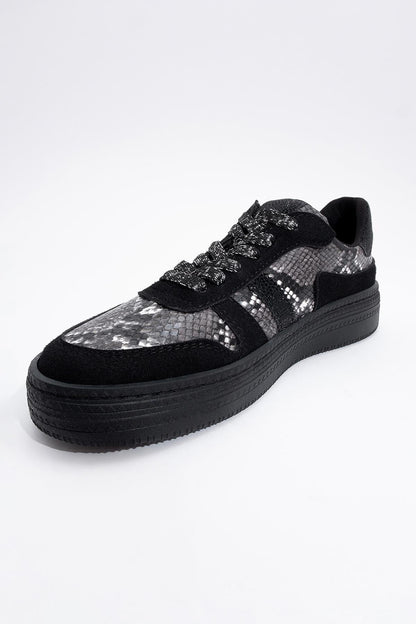 Rexie - Zapatillas negras con purpurina (Mujer)