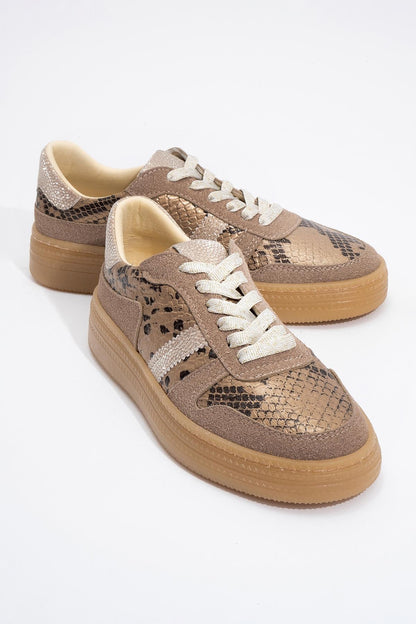 Rexie - Zapatillas con purpurina dorada (Mujer)