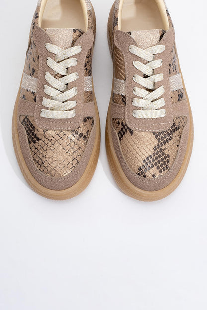 Rexie - Zapatillas con purpurina dorada (Mujer)