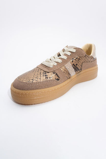 Rexie - Zapatillas con purpurina dorada (Mujer)