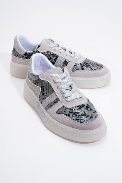Rexie - Zapatillas con purpurina plateada (Mujer)