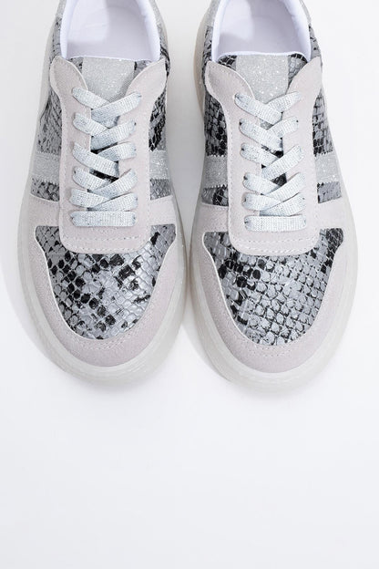 Rexie - Zapatillas con purpurina plateada (Mujer)
