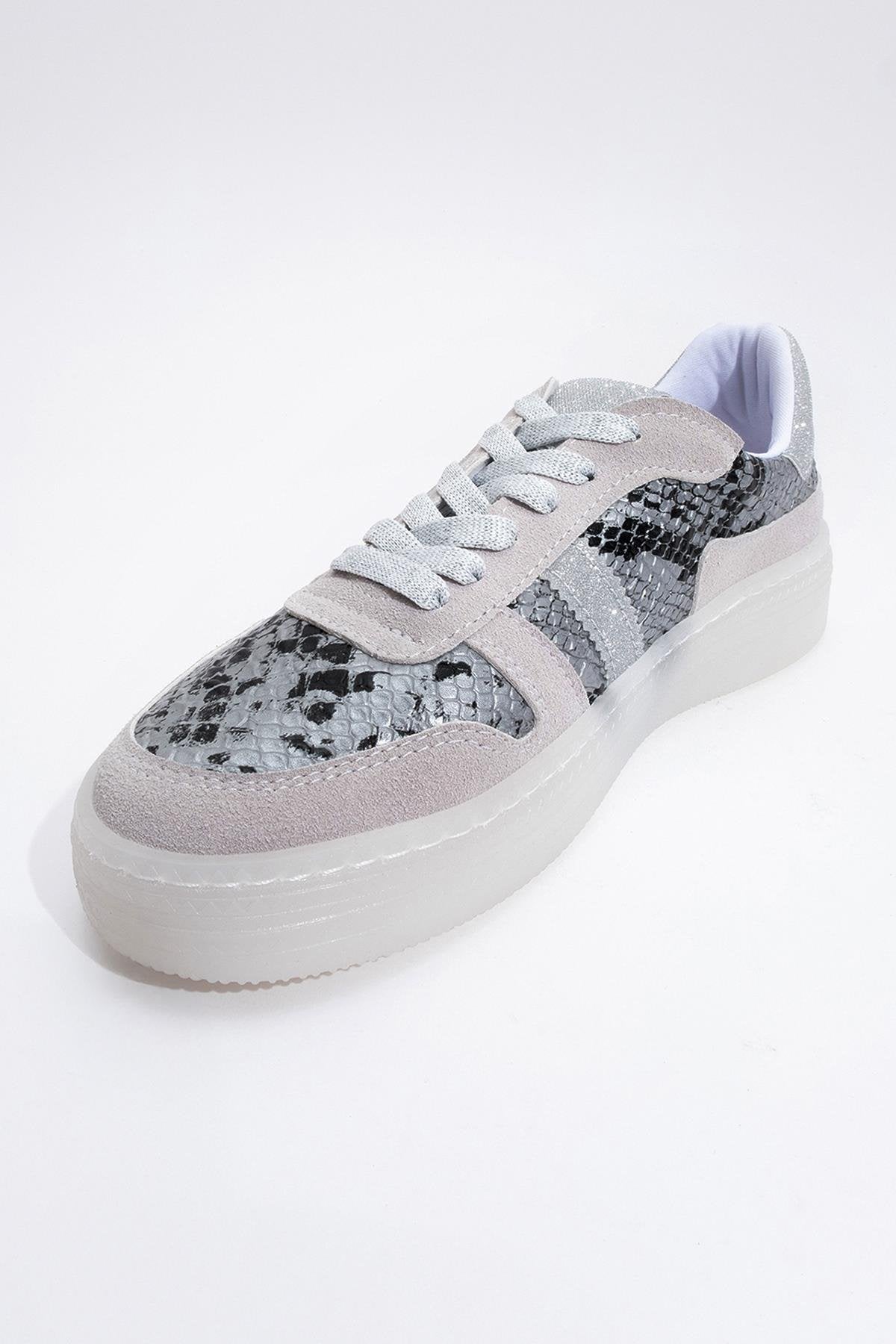 Rexie - Zapatillas con purpurina plateada (Mujer)