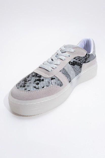 Rexie - Zapatillas con purpurina plateada (Mujer)
