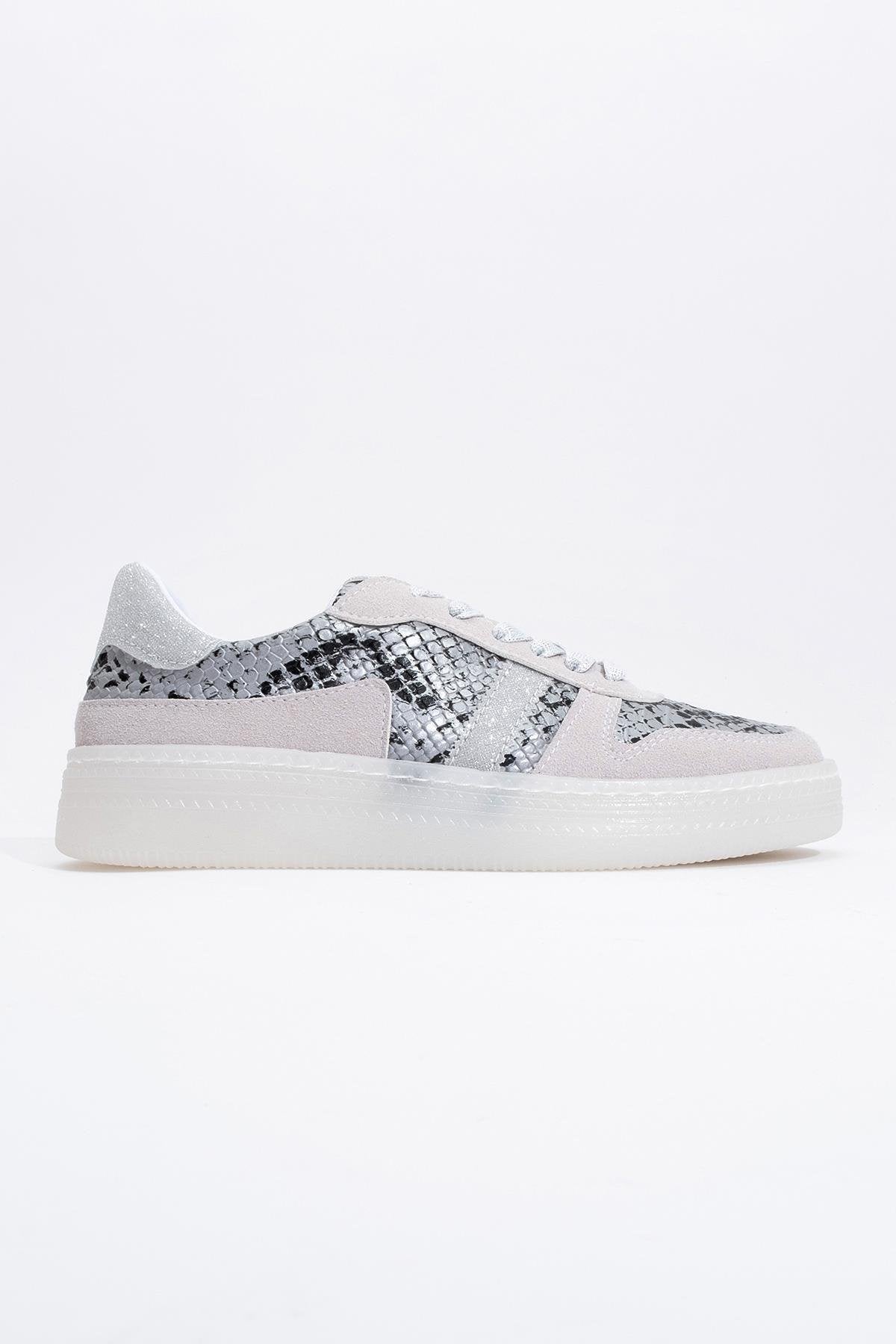 Rexie - Zapatillas con purpurina plateada (Mujer)