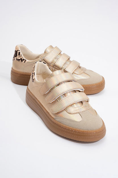 Salva - Zapatillas doradas de velcro (Mujer)