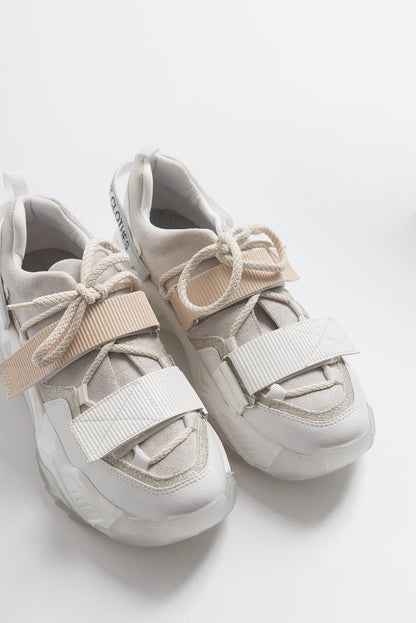 Lulen - Zapatillas deportivas blancas con velcro (mujer)