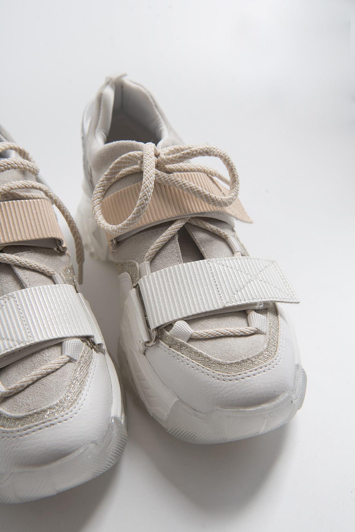 Lulen - Zapatillas deportivas blancas con velcro (mujer)