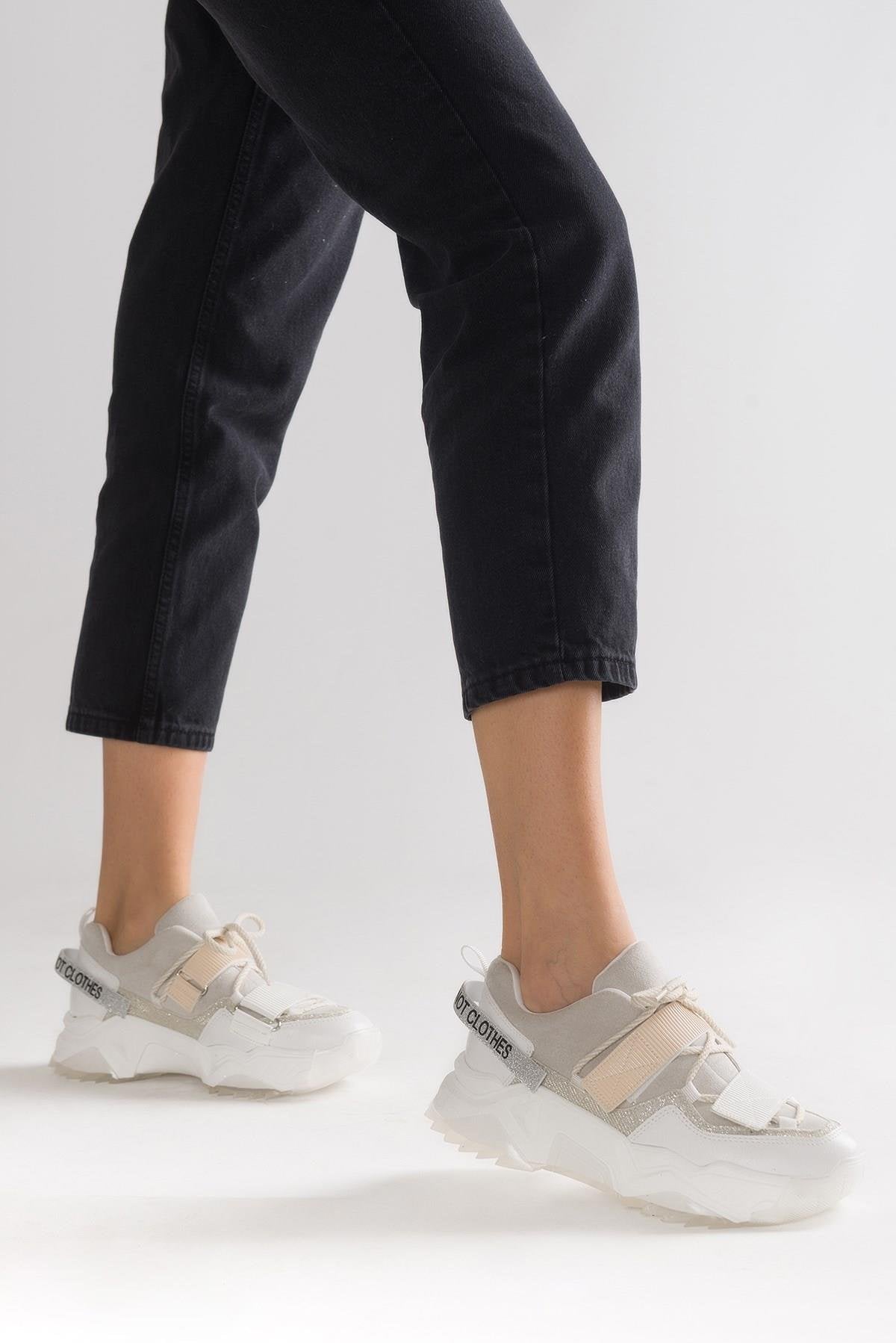 Lulen - Zapatillas deportivas blancas con velcro (mujer)