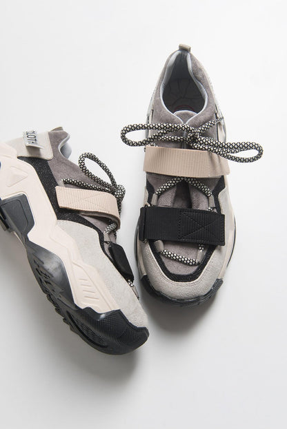 Lulen - Zapatillas deportivas negras topo con velcro (mujer)