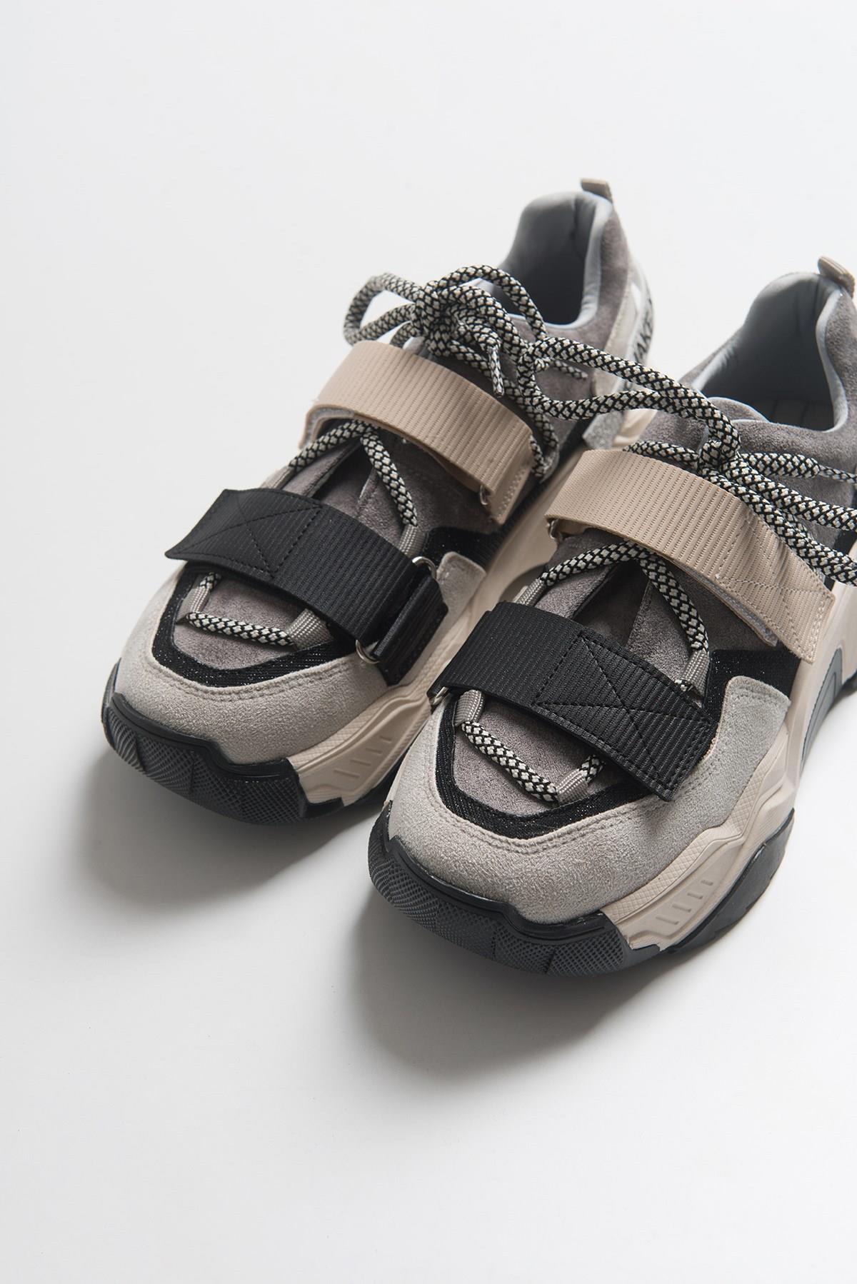 Lulen - Zapatillas deportivas negras topo con velcro (mujer)