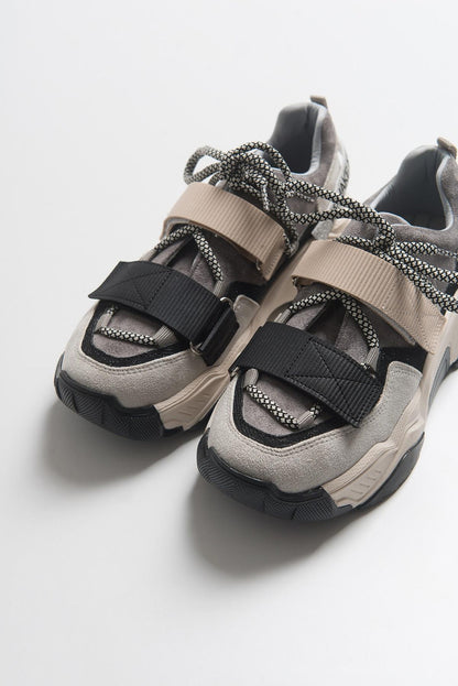 Lulen - Zapatillas deportivas negras topo con velcro (mujer)