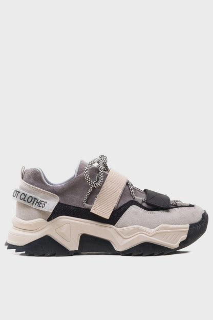 Lulen - Zapatillas deportivas negras topo con velcro (mujer)
