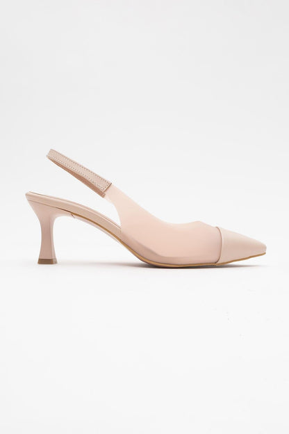 Moore - Zapatilla de tacón de punta transparente beige (mujer)