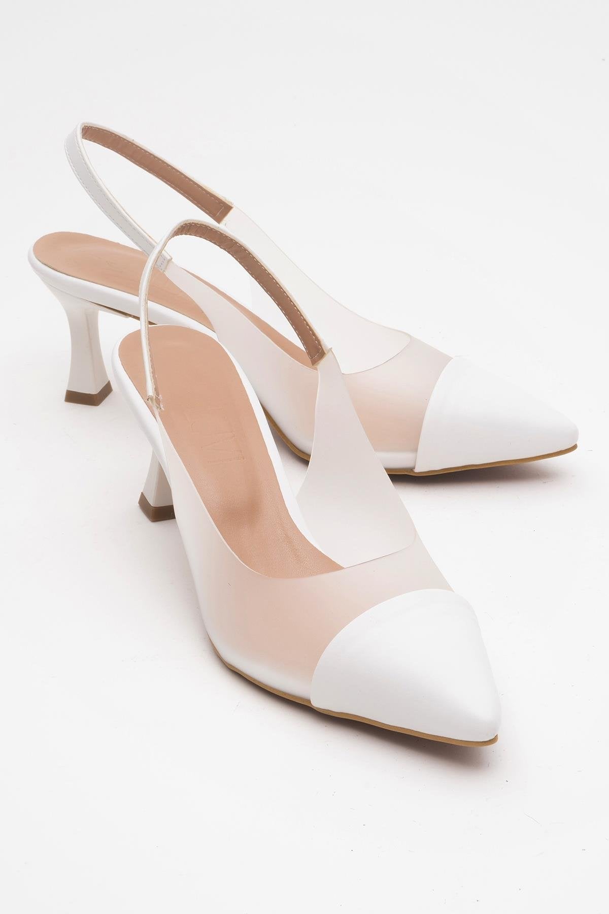 Moore - Zapatos de tacón de punta fina transparentes (Mujer)
