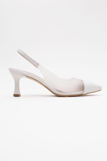 Moore - Zapatos de tacón de punta fina transparentes (Mujer)