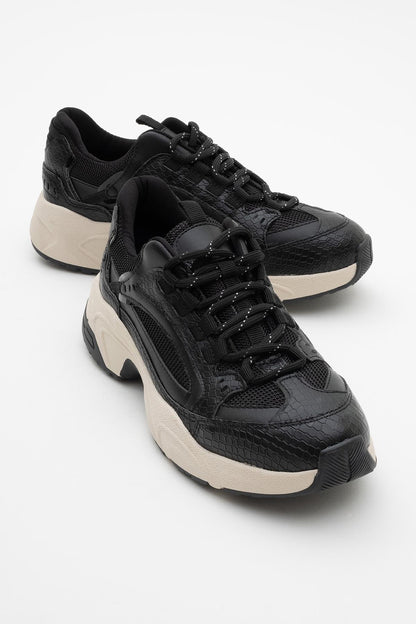 Bambi - Zapatillas de malla estampada negra (Mujer)