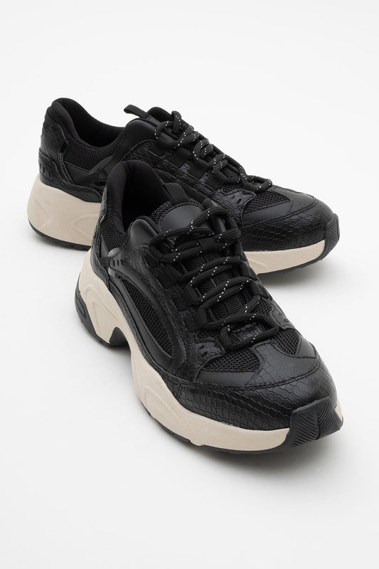 Bambi - Zapatillas de malla estampada negra (Mujer)