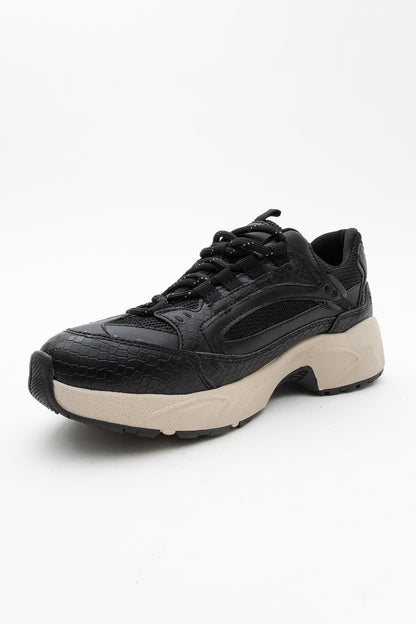 Bambi - Zapatillas de malla estampada negra (Mujer)