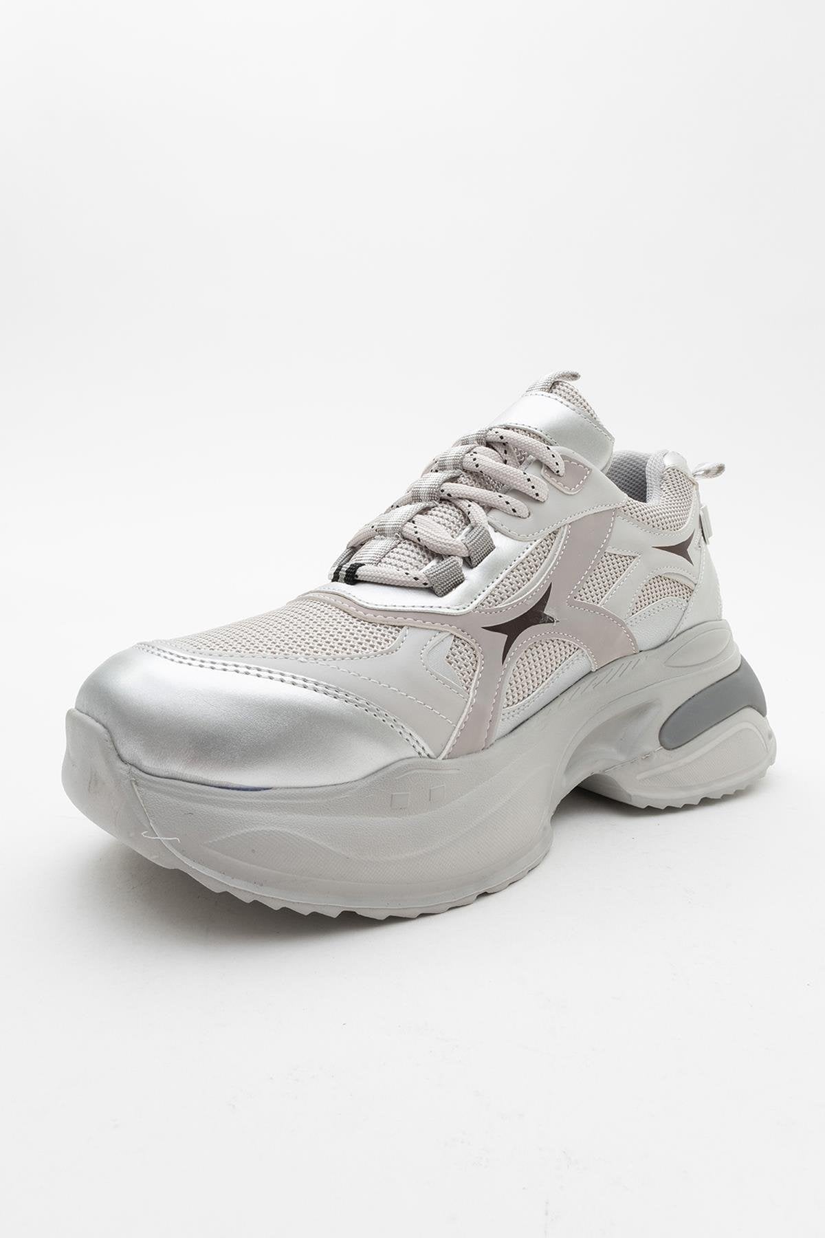 Marron - Zapatillas deportivas gris plateado (mujer)