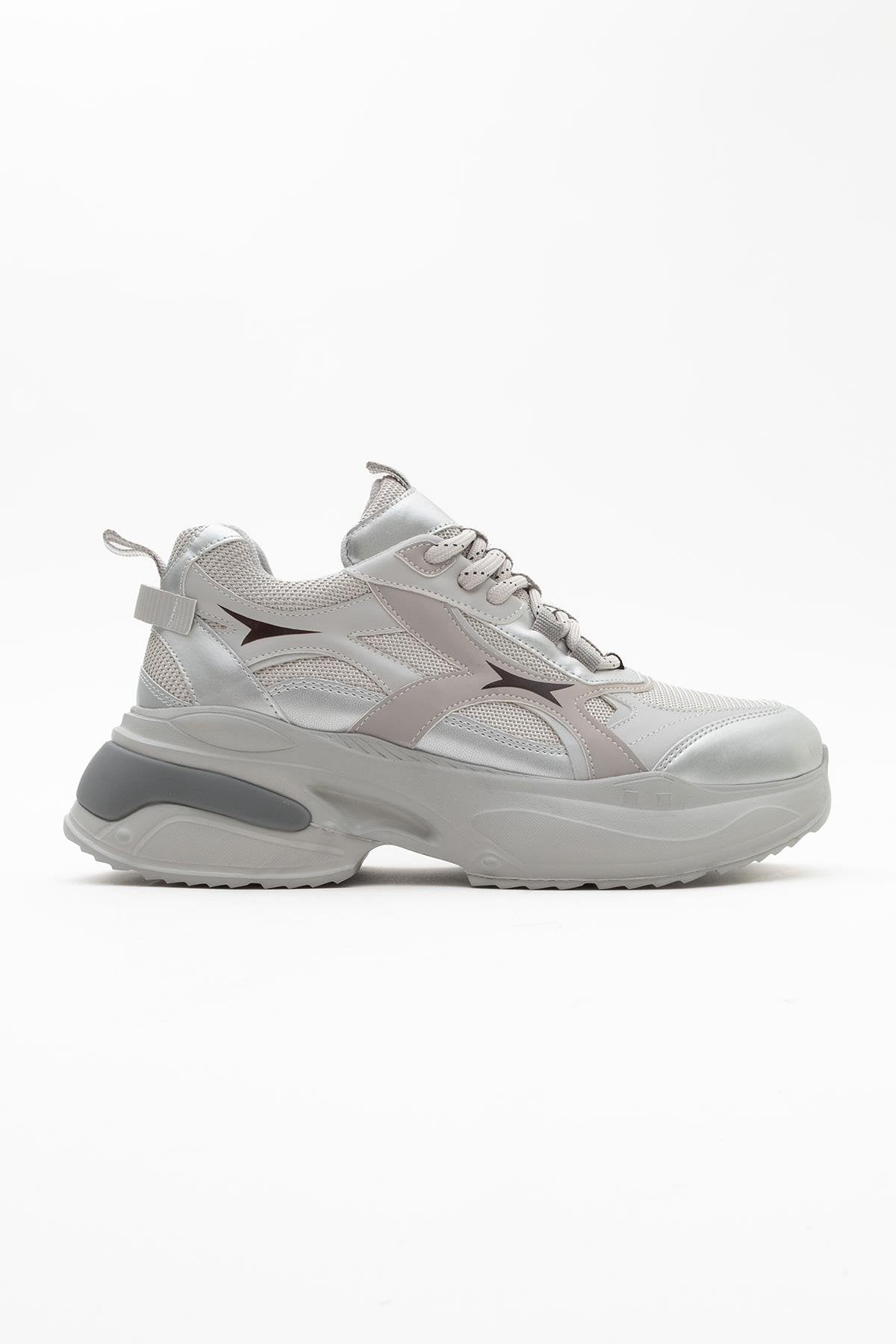 Marron - Zapatillas deportivas gris plateado (mujer)