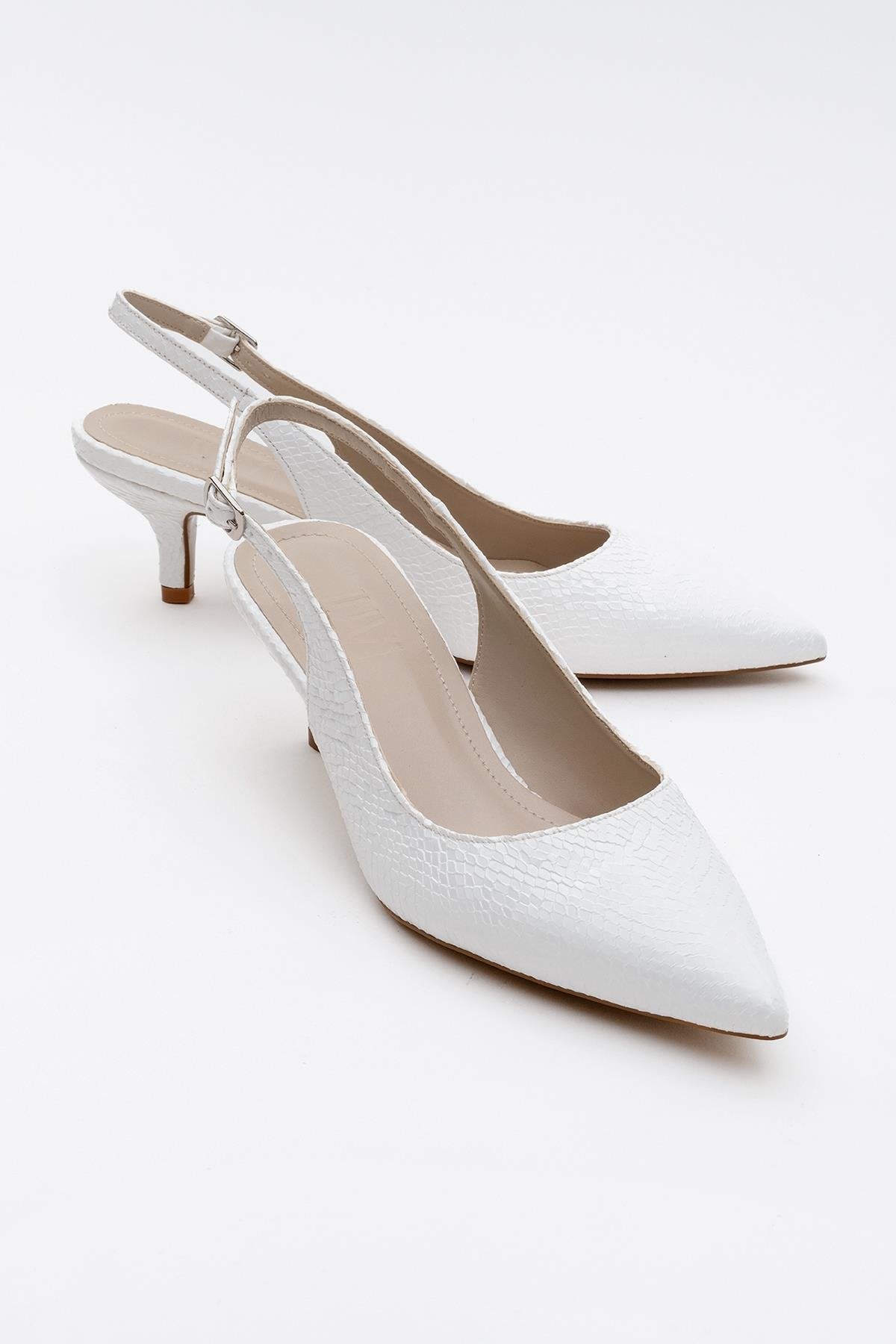 Valor: zapato de tacón en punta con estampado blanco (mujer)