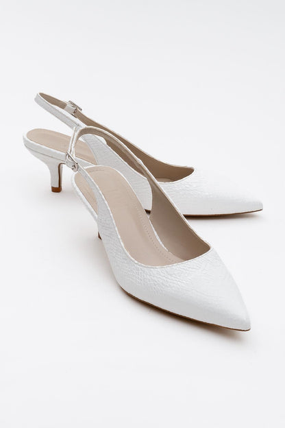 Valor: zapato de tacón en punta con estampado blanco (mujer)