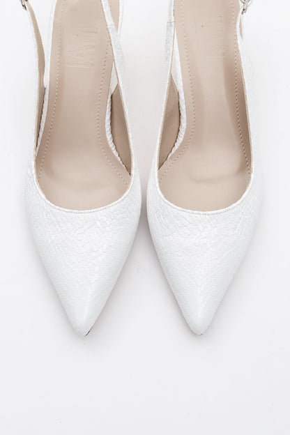 Valor: zapato de tacón en punta con estampado blanco (mujer)