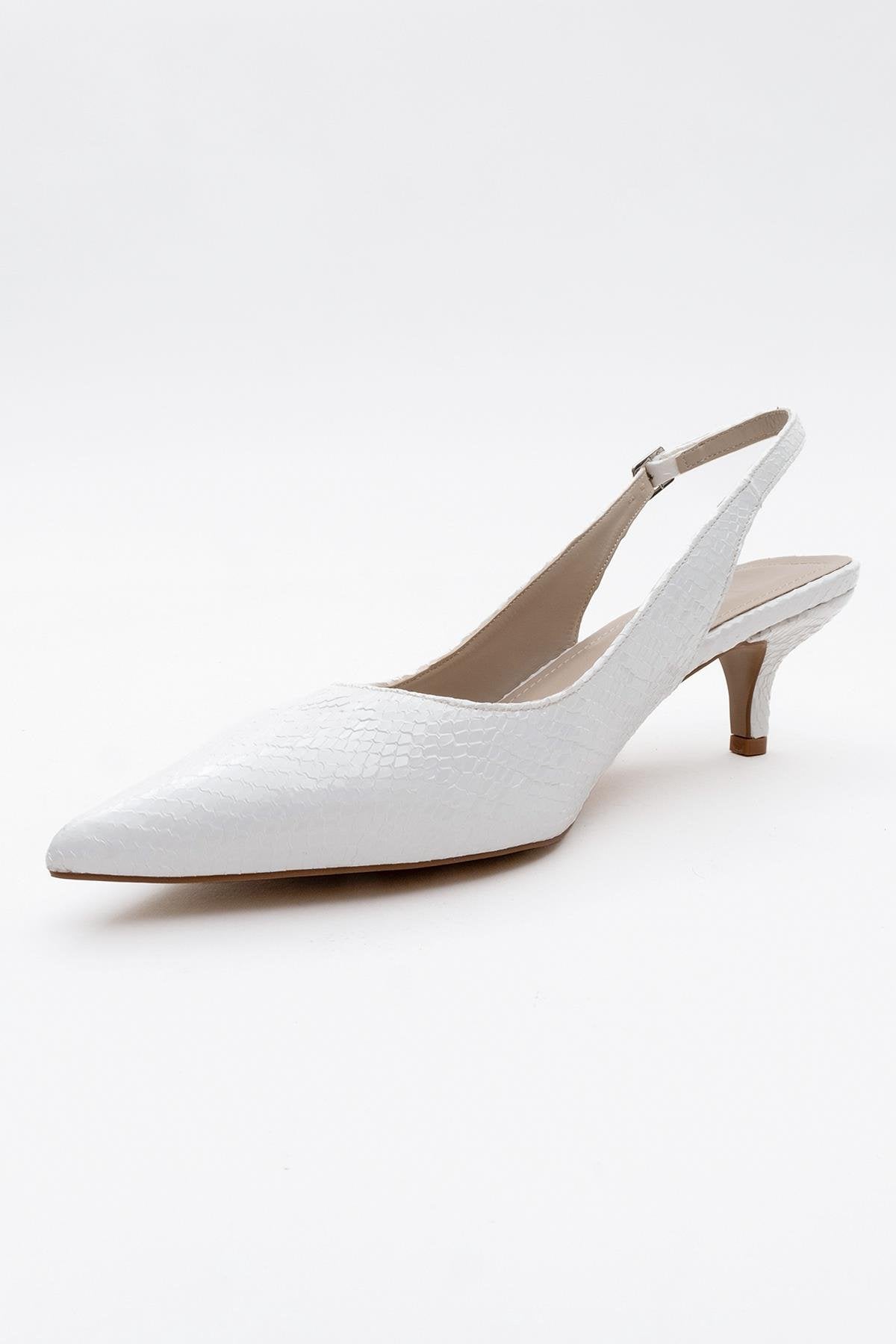 Valor: zapato de tacón en punta con estampado blanco (mujer)
