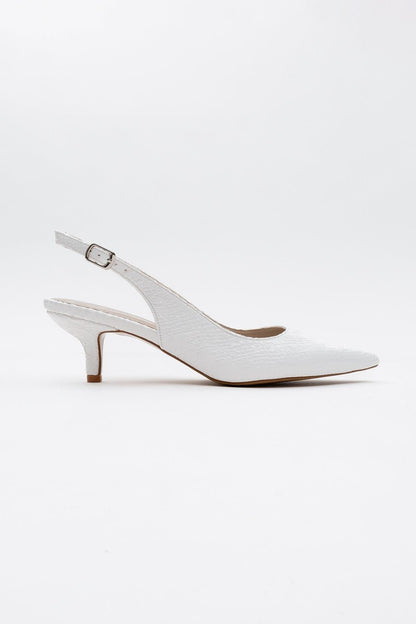 Valor: zapato de tacón en punta con estampado blanco (mujer)