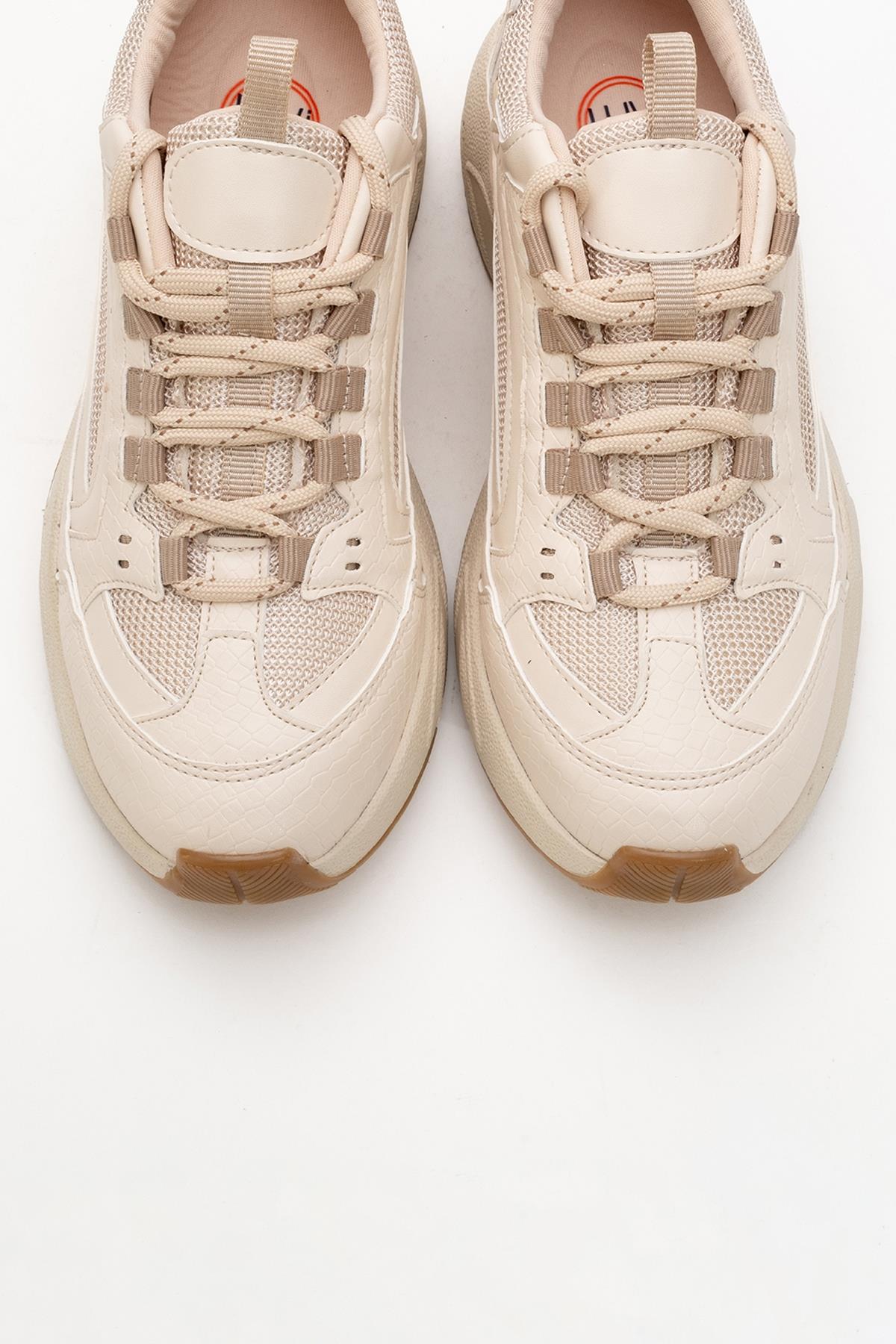 Bambi - Zapatillas de malla estampadas beige (Mujer)