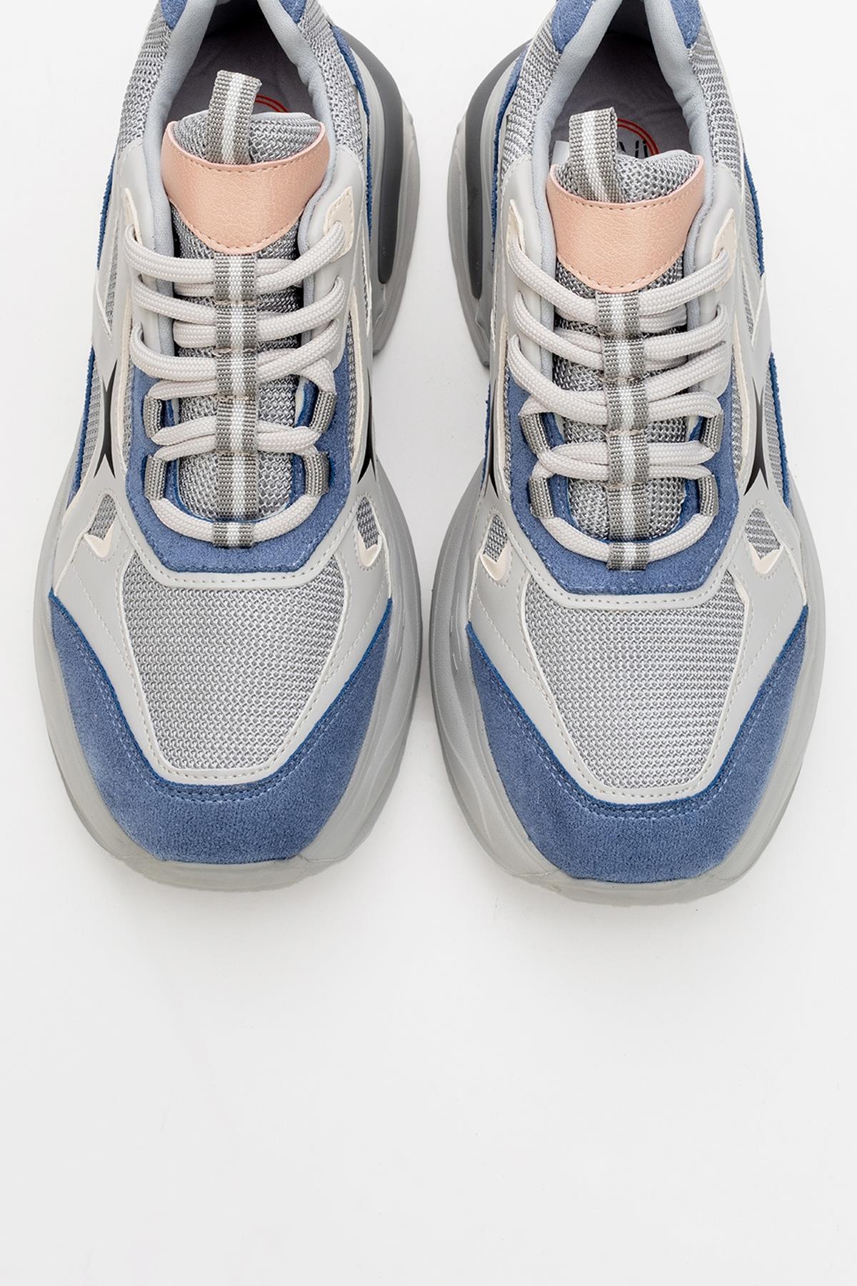 Marron - Zapatillas deportivas gris azulado (mujer)