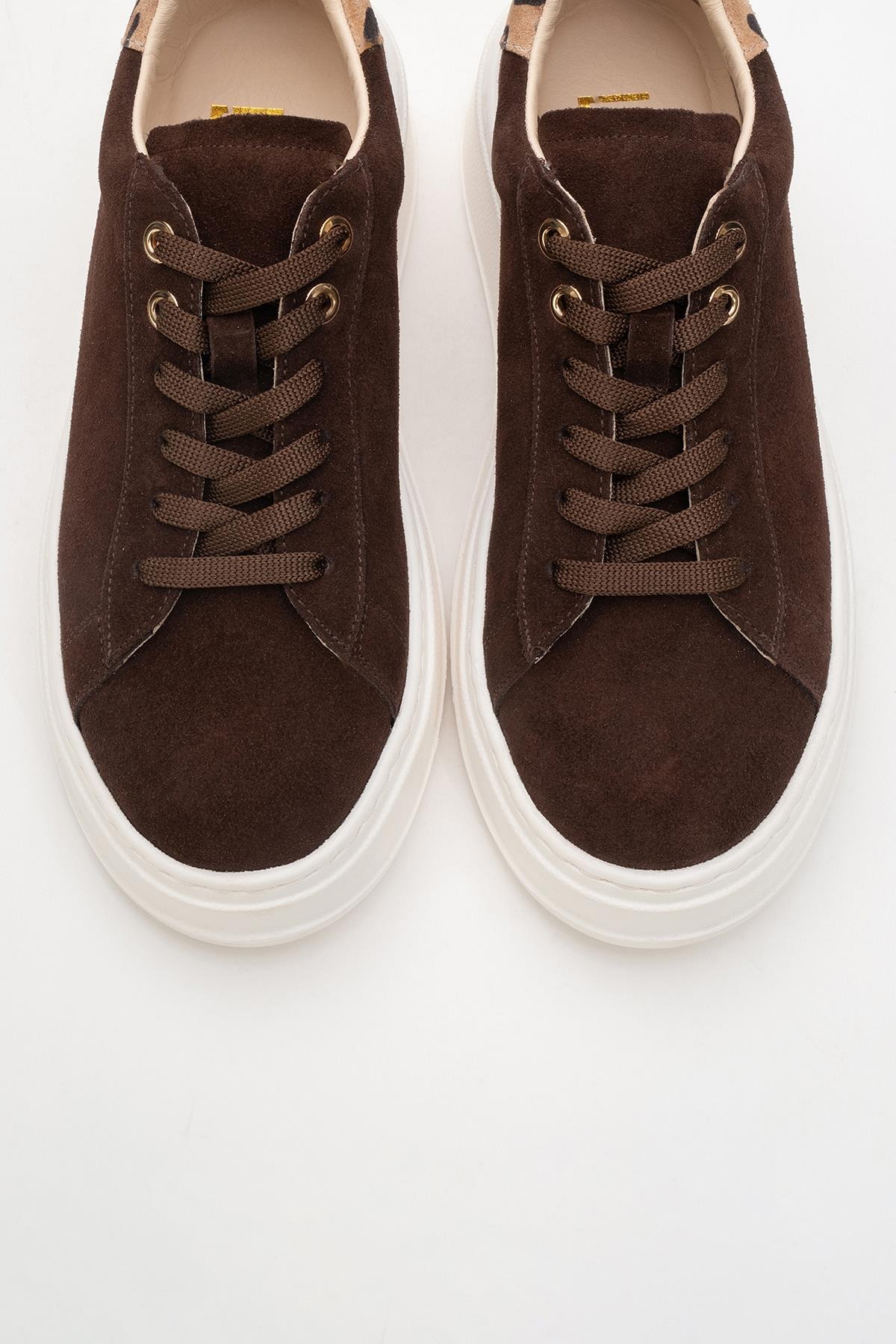Gueno - Zapatillas de cuero genuino marrones (Mujer)