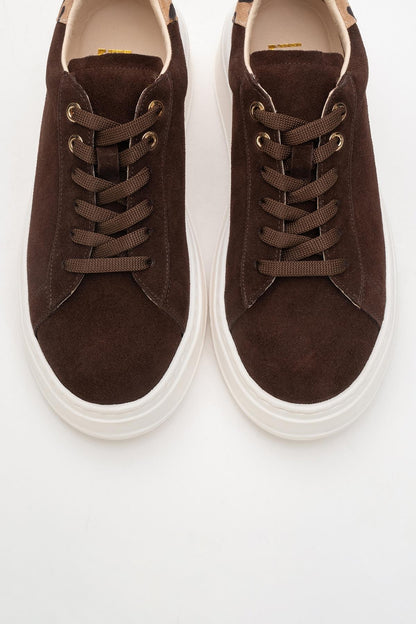 Gueno - Zapatillas de cuero genuino marrones (Mujer)
