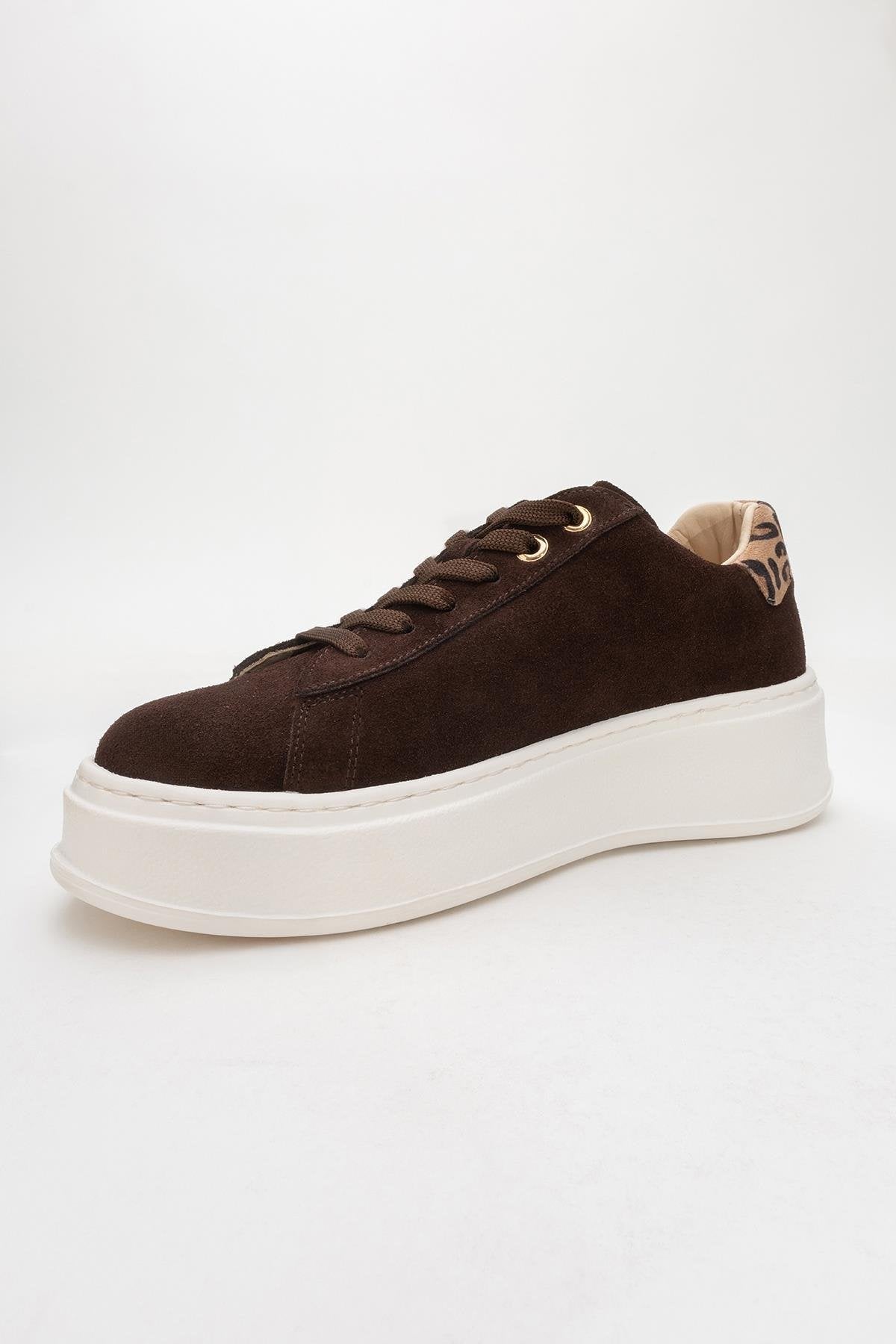 Gueno - Zapatillas de cuero genuino marrones (Mujer)