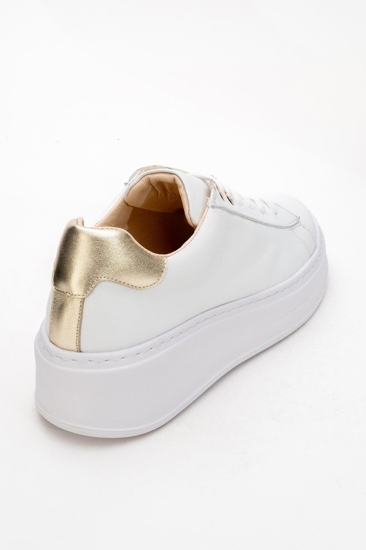 Gueno - Zapatilla de piel genuina blanca (mujer)