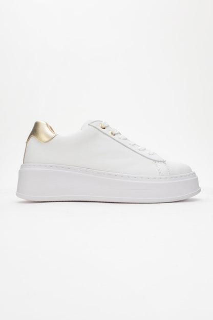 Gueno - Zapatilla de piel genuina blanca (mujer)