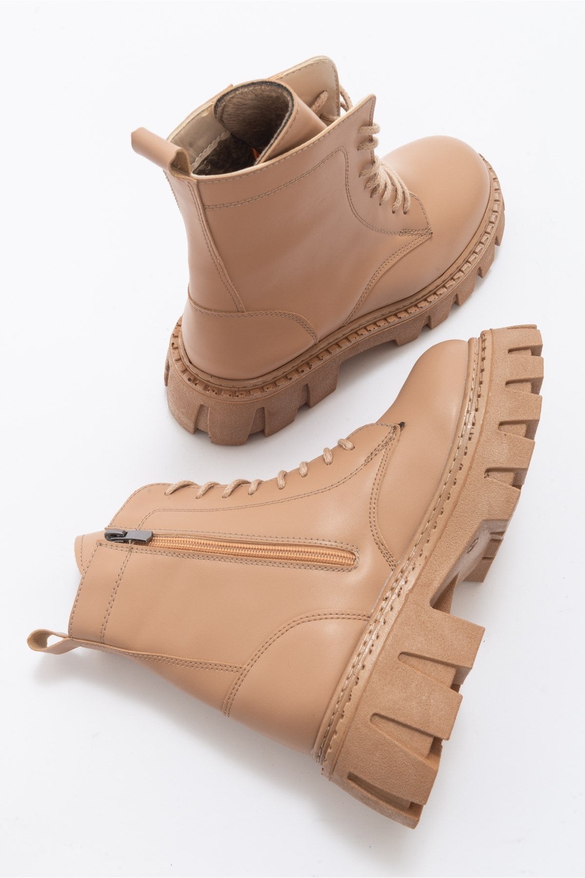 Zarela - Botín grueso beige oscuro (Mujer)