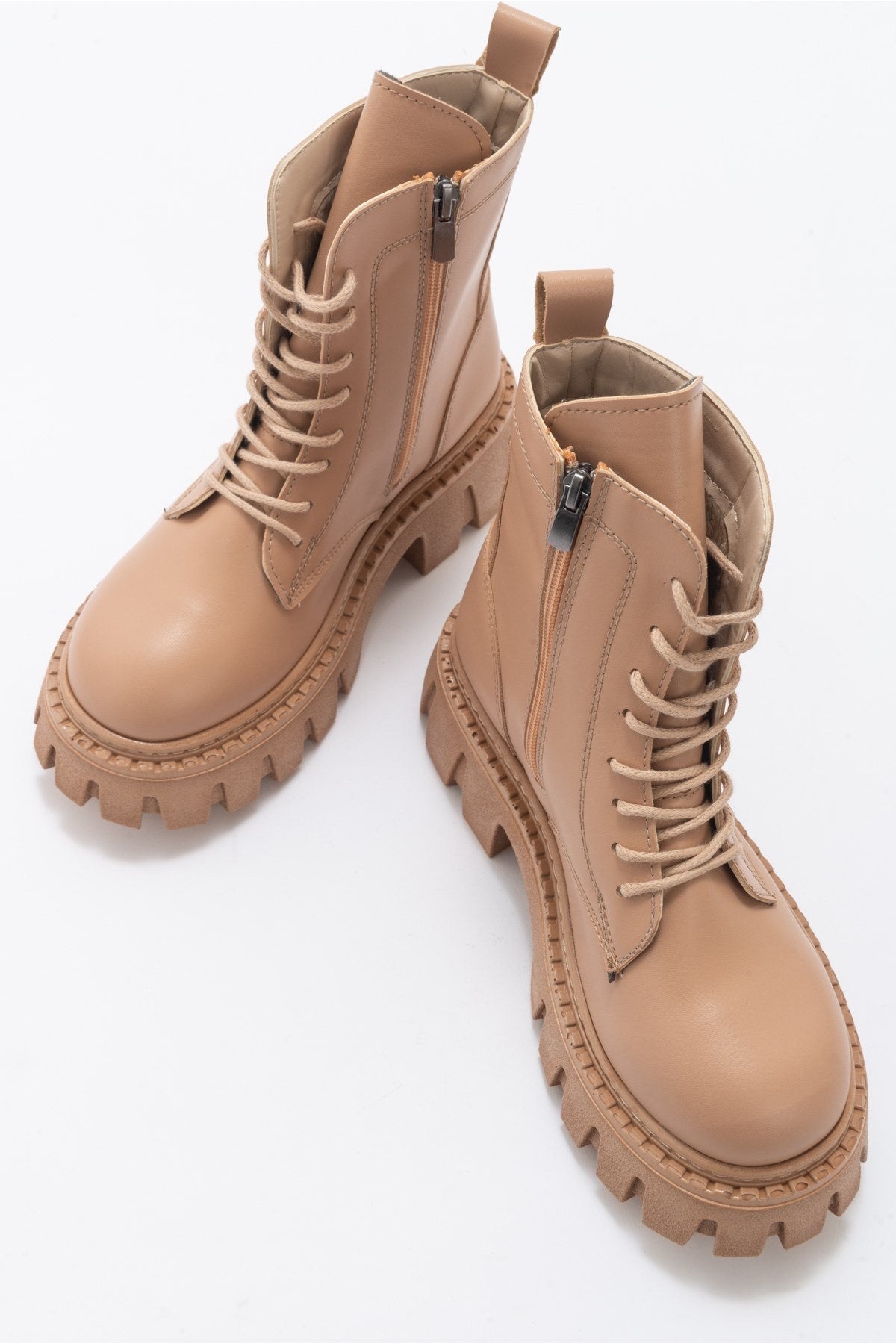 Zarela - Botín grueso beige oscuro (Mujer)