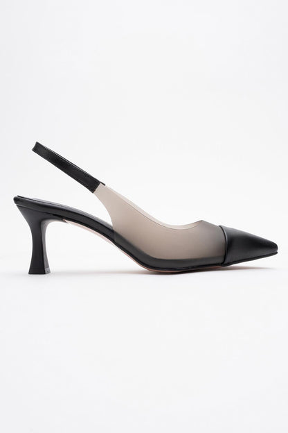 Moore - Zapatilla de tacón de aguja transparente negra (mujer)