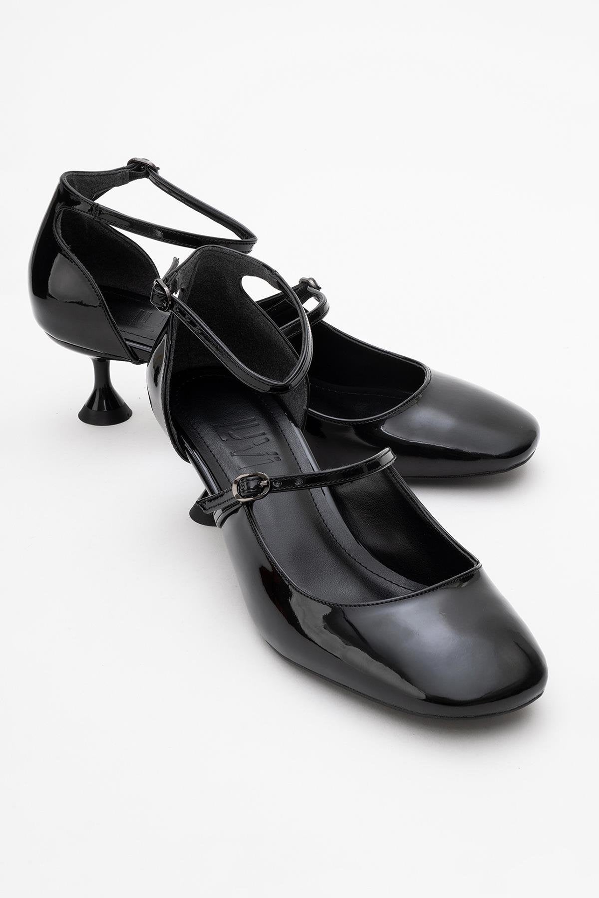 Emly - Black Patent Square Toe Slingback Pump (Women)