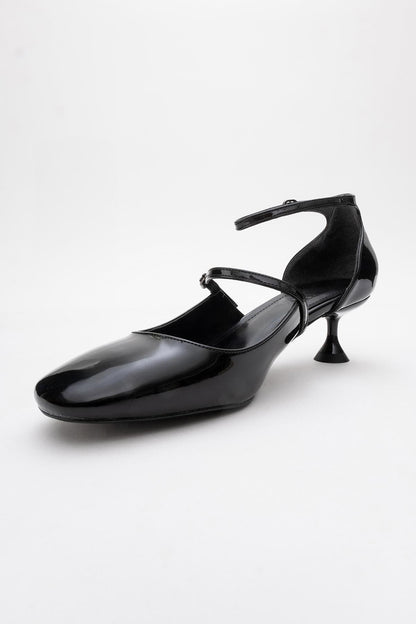 Emly - Black Patent Square Toe Slingback Pump (Women)